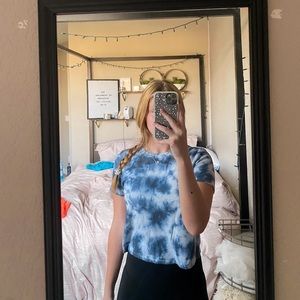 Hollister blue tye-dye cropped top